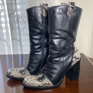 Vintage Rampage Prairy leather western boots with snake trim Size 7-1/2